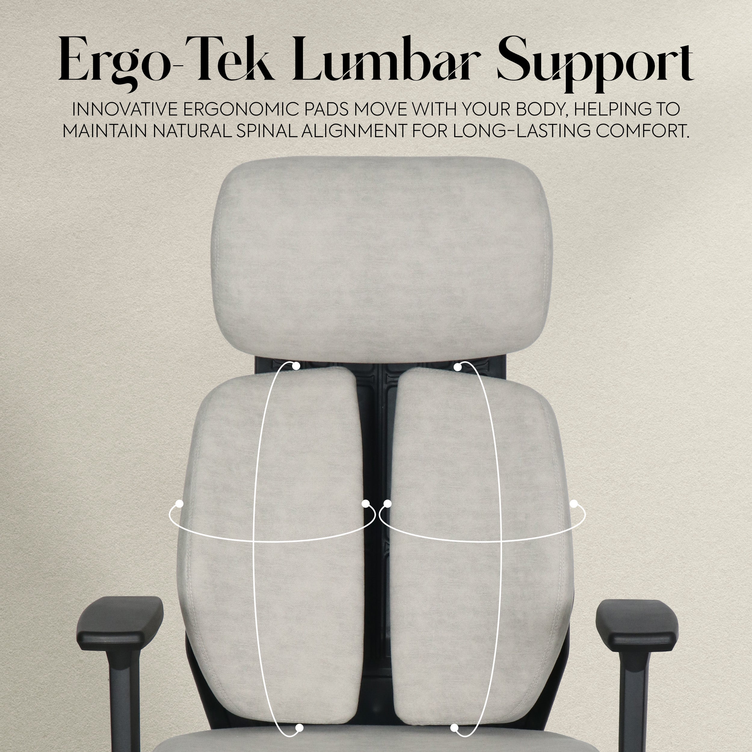 Lyla Ergonomic Office Chair with ErgoTek Comfort Pads - cream