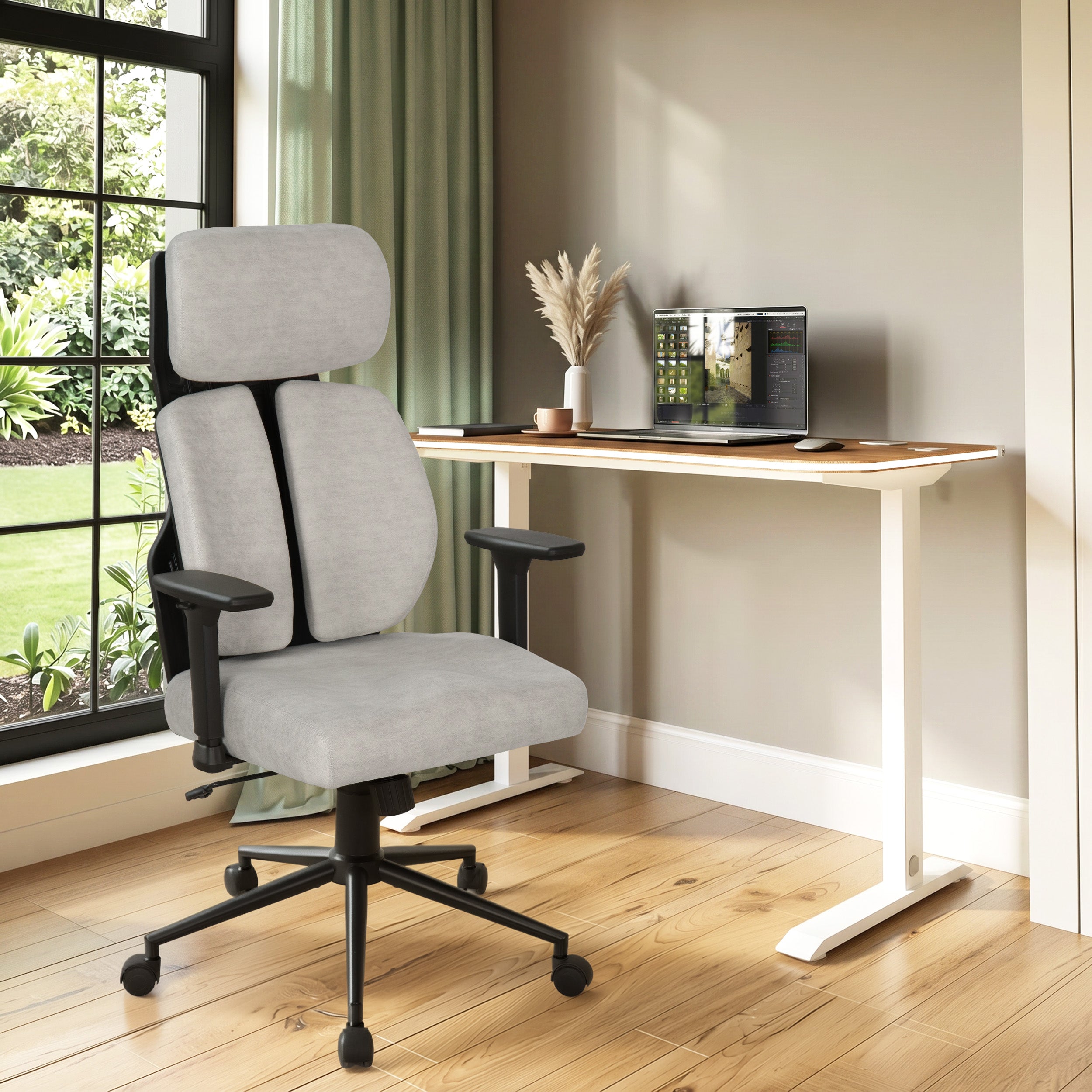 Lyla Ergonomic Office Chair with ErgoTek Comfort Pads - cream