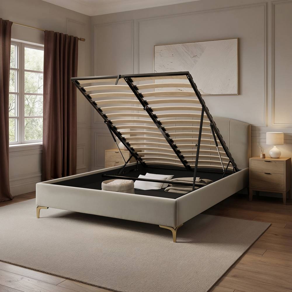 Avery Shadow Ottoman Bed - Natural Stone