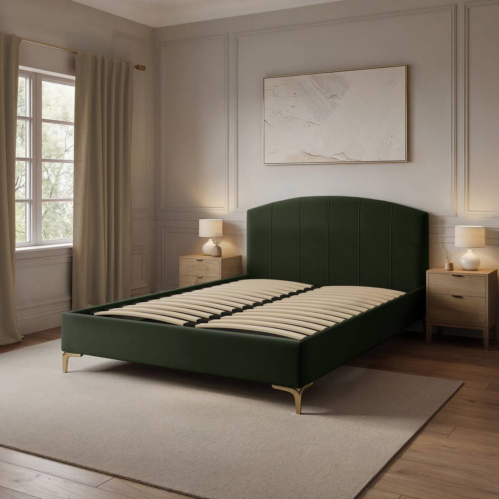 Avery Shadow Ottoman Bed - Olive Green