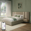 Amelia Ottoman Hotel Bed With Bedside Tables and App Controlled Lights - Natural Stone (2 Sizes) - XR LivingOttoman Bed