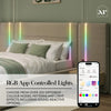 Amelia Ottoman Hotel Bed With Bedside Tables and App Controlled Lights - Natural Stone (2 Sizes) - XR LivingOttoman Bed