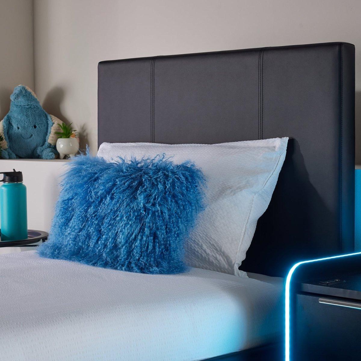 Ava Upholstered TV Bed with LED Lights - Black (4 Sizes) - XR LivingTV Bed