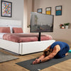 Ava Upholstered TV Bed with LED Lights - White (4 Sizes) - XR LivingTV Bed