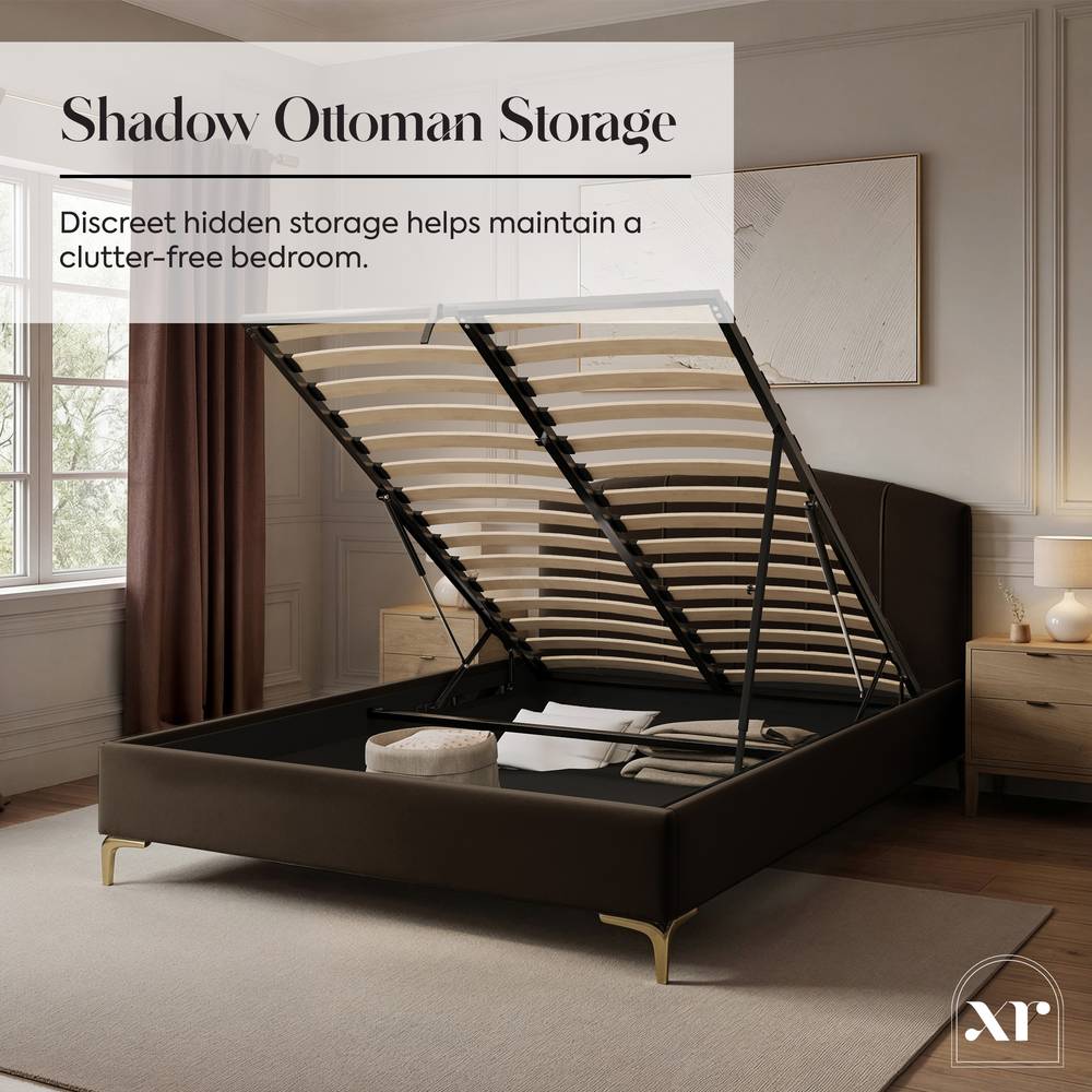 Avery Shadow Ottoman Bed - Brown Mocha - XR LivingBed Frame