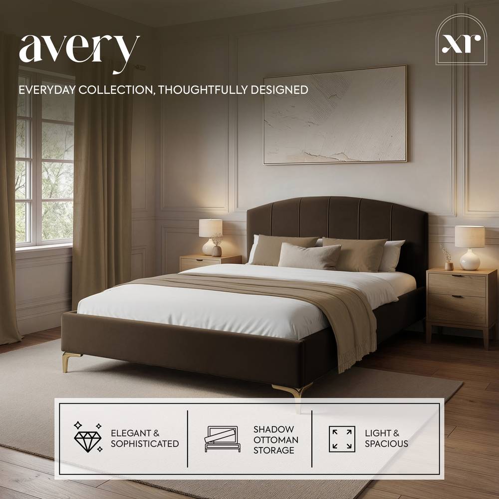 Avery Shadow Ottoman Bed - Brown Mocha - XR LivingBed Frame