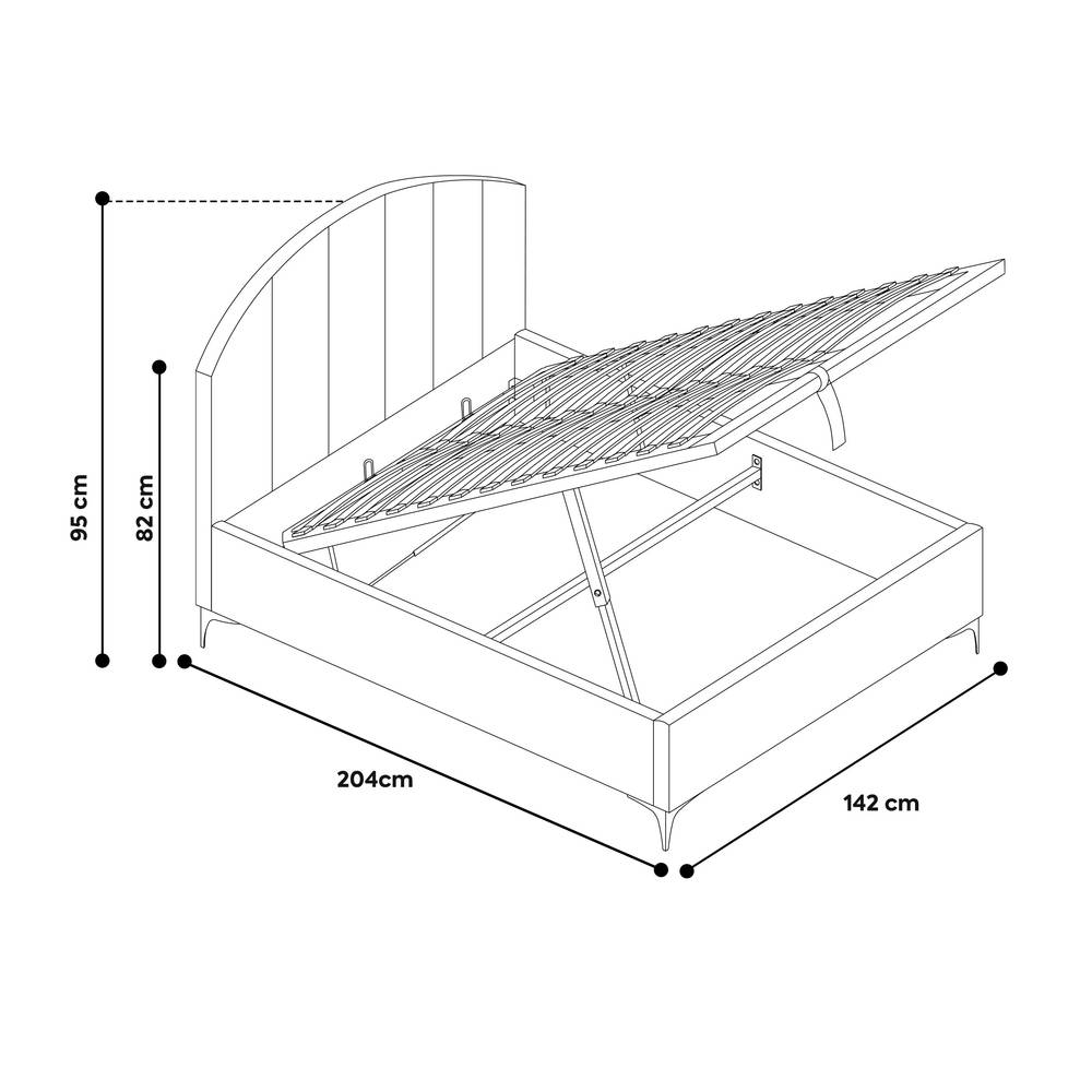 Avery Shadow Ottoman Bed - Grey - XR LivingBed Frame