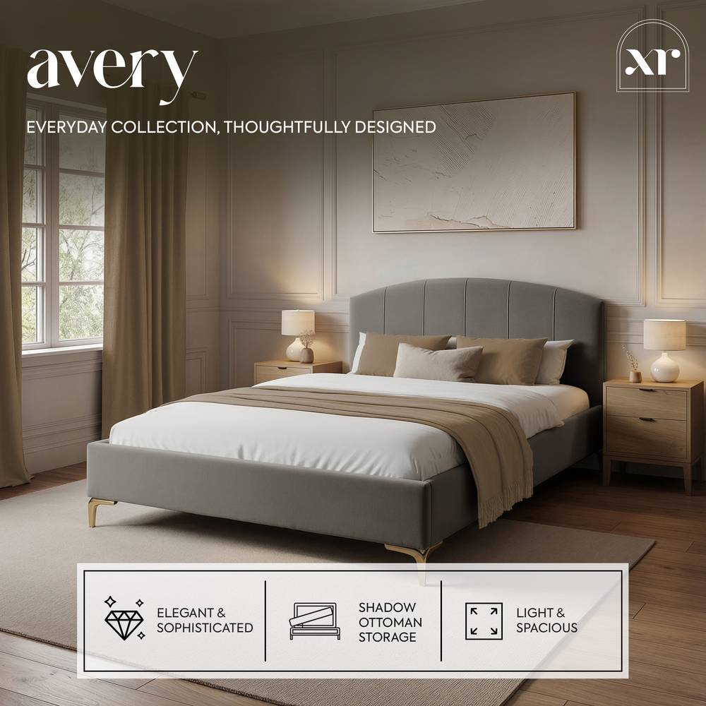 Avery Shadow Ottoman Bed - Grey - XR LivingBed Frame