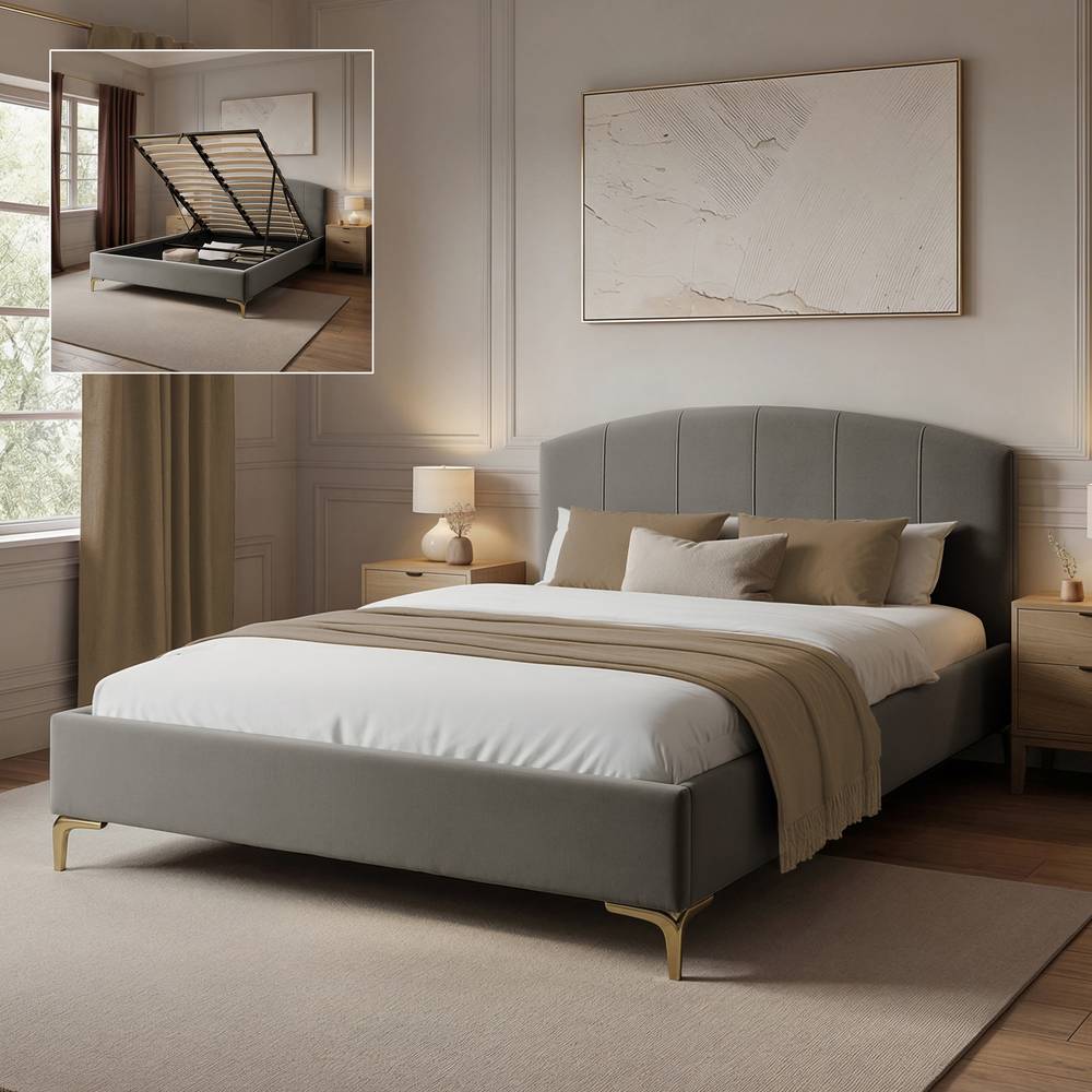 Avery Shadow Ottoman Bed - Grey - XR LivingBed Frame