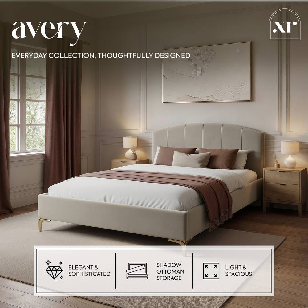 Avery Shadow Ottoman Bed - Natural Stone - XR LivingBed Frame