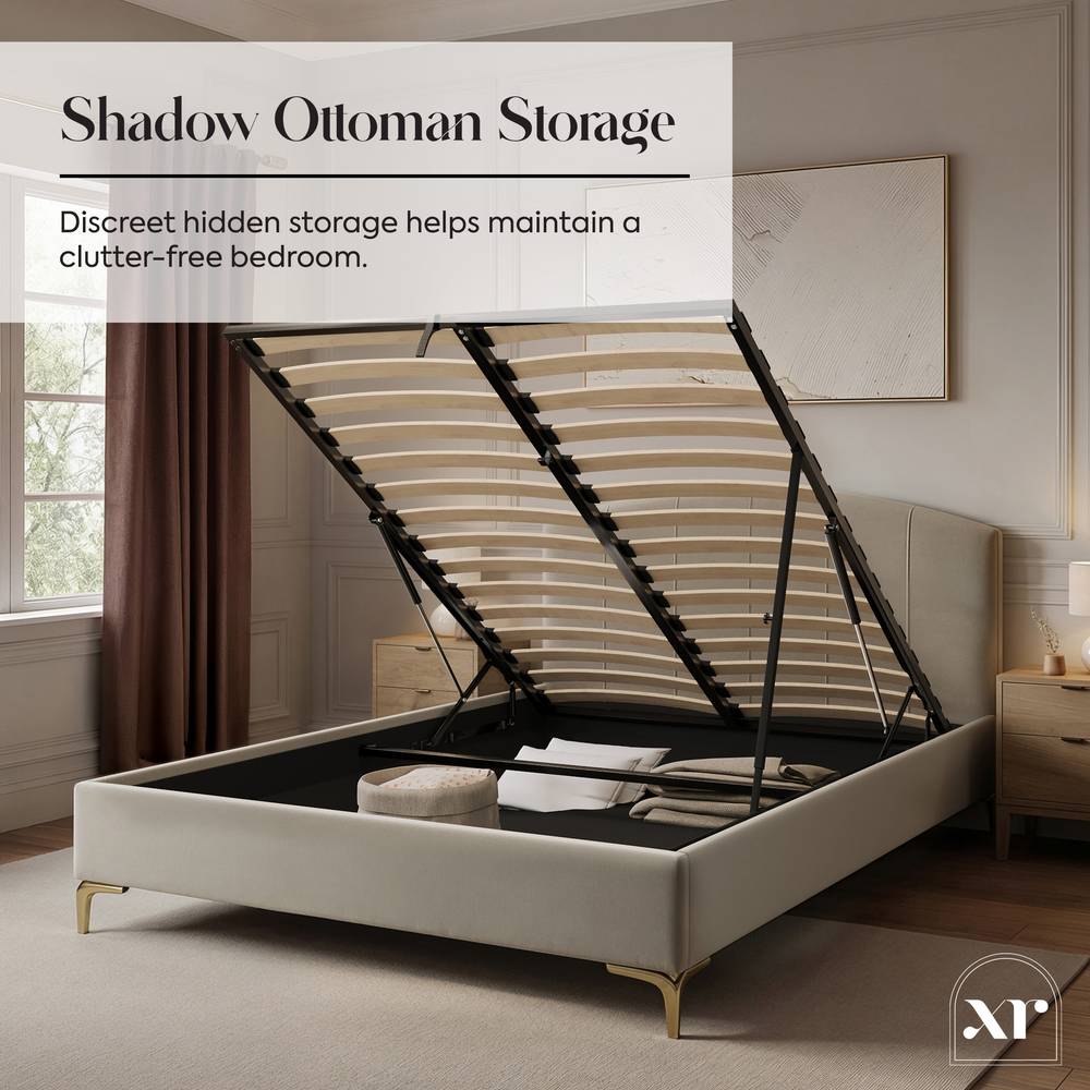 Avery Shadow Ottoman Bed - Natural Stone - XR LivingBed Frame