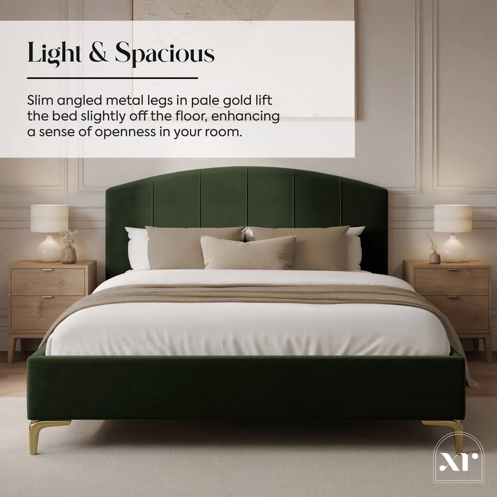 Avery Shadow Ottoman Bed - Olive Green - XR LivingBed Frame