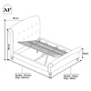 Camille Sleigh Shadow Ottoman Bed - Natural Stone (2 Sizes) - XR LivingBed Frame