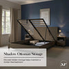Clara Shadow Ottoman Wooden Bed Frame - Dark Oak (2 Sizes) - XR LivingBed Frame
