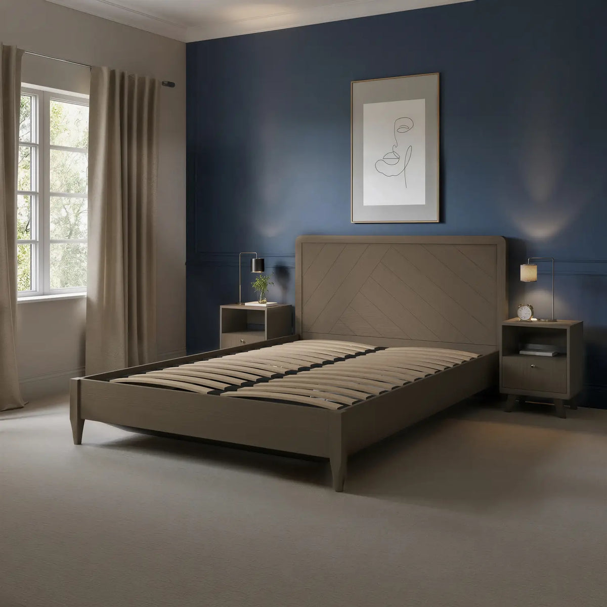 Clara Shadow Ottoman Wooden Bed Frame - Dark Oak (2 Sizes)