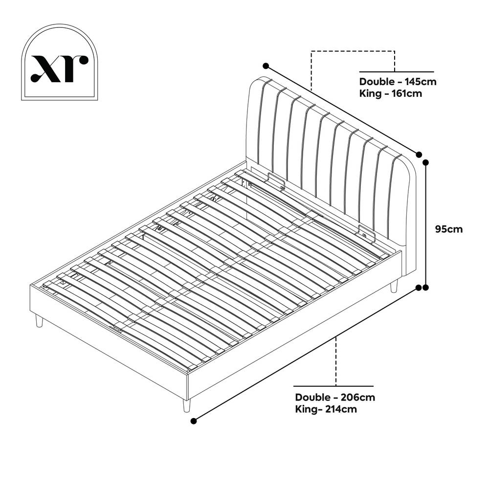 Cooper Mixed Material Shadow Ottoman Bed - Oak/Natural (2 Sizes) - XR LivingBed Frame