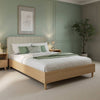 Cooper Mixed Material Shadow Ottoman Bed - Oak/Natural (2 Sizes) - XR LivingBed Frame