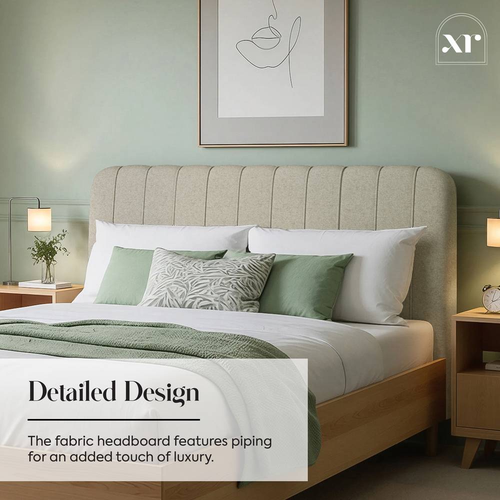 Cooper Mixed Material Shadow Ottoman Bed - Oak/Natural (2 Sizes) - XR LivingBed Frame