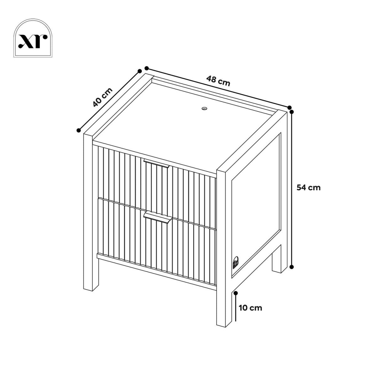 Dakota Bedside Table with Two Drawers and App Controlled LED Lights - Wild Oak - XR LivingBedside Table