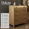 Dakota Chest of Four Drawers with App Controlled LED Lights - Wild Oak - XR LivingChest of Drawers