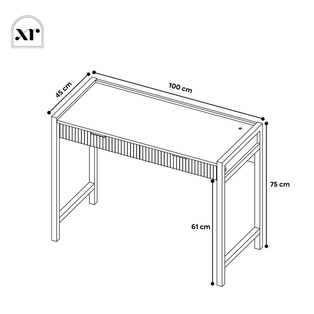 Dakota Dressing Table with 2 Drawers and App Controlled LED Lights - Wild Oak - XR LivingDressing Table