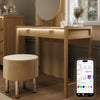 Dakota Dressing Table with 2 Drawers and App Controlled LED Lights - Wild Oak - XR LivingDressing Table