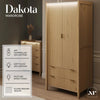 Dakota Two Door Wardrobe with Two Drawers and App Controlled LED Lights - Wild Oak - XR LivingWardrobe