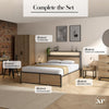 Denver 2 Door Wardrobe With App Controlled LED Lights - Oak / Black - XR LivingFurniture