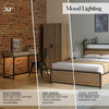 Denver 2 Door Wardrobe With App Controlled LED Lights - Oak / Black - XR LivingFurniture