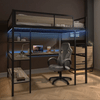 Denver High Sleeper Bunk Bed With Desk DOUBLE - Black - XR LivingHigh Sleeper Bed