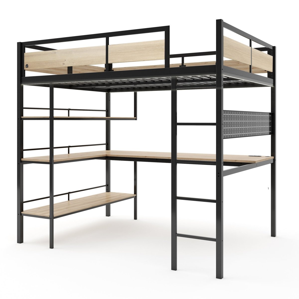 Denver High Sleeper Bunk Bed With Desk DOUBLE - Black - XR LivingHigh Sleeper Bed