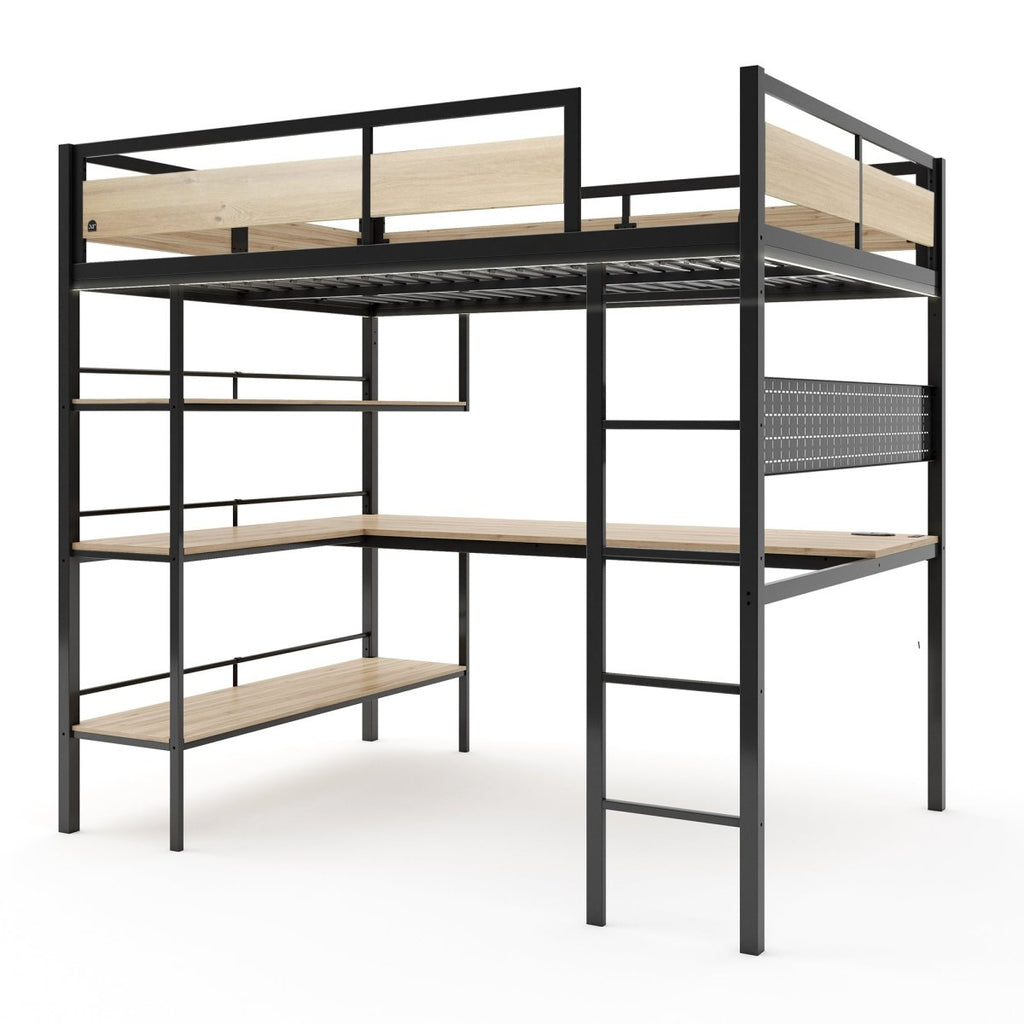 Denver High Sleeper Bunk Bed With Desk DOUBLE - Black - XR LivingHigh Sleeper Bed