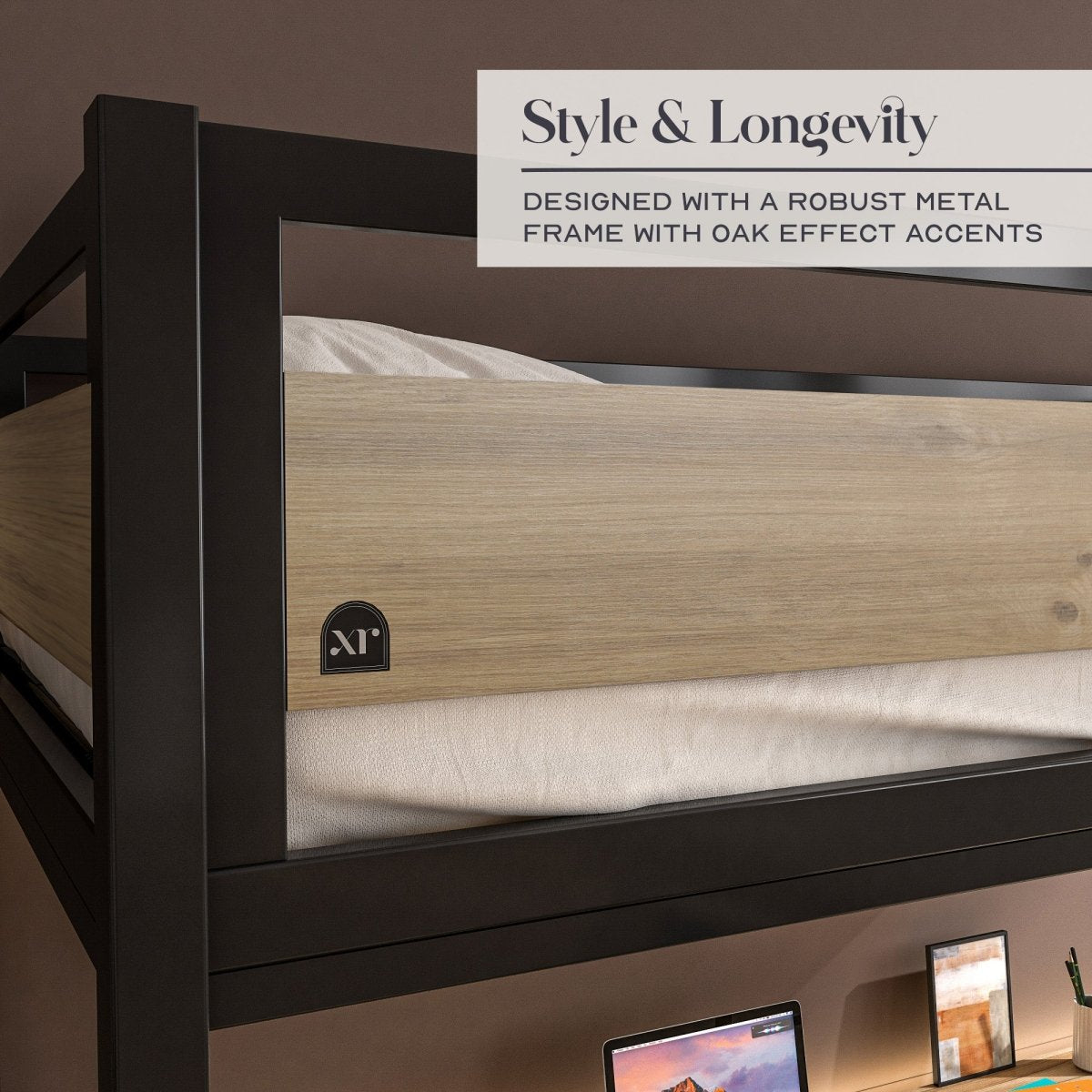 Denver High Sleeper Bunk Bed With Desk SINGLE - Black - XR LivingHigh Sleeper Bed