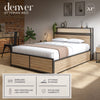Denver Ottoman Bed with Wireless Charging - Oak / Black (2 Sizes) - XR LivingOttoman Bed