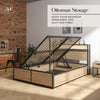 Denver Ottoman Bed with Wireless Charging - Oak / Black (2 Sizes) - XR LivingOttoman Bed