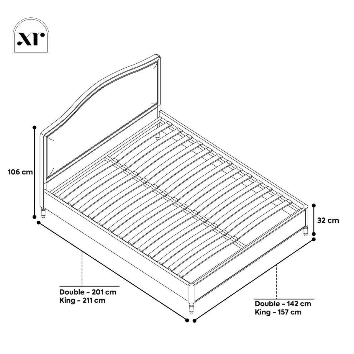 Emy French Style Shadow Ottoman Wooden Bed Frame - Oak / Natural (2 Sizes) - XR LivingBed Frame