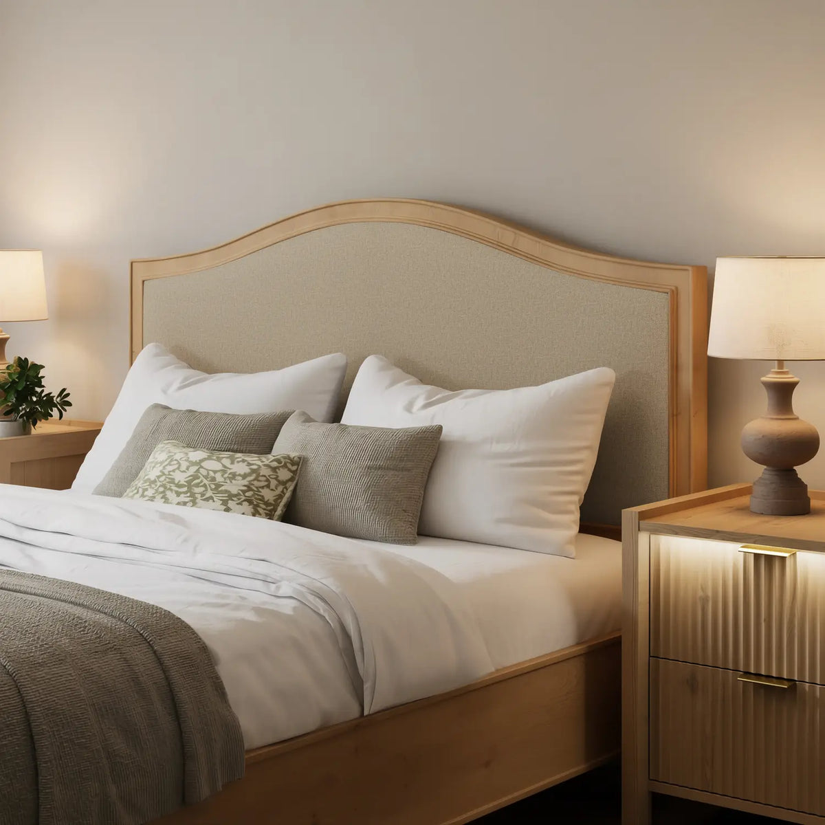 Emy french style shadow ottoman bed frame - oak / natural