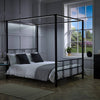 Fern Four Poster Double Bed with LED Lighting - Black - XR Living