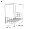 Fern Four Poster Double Bed with LED Lighting - White - XR Living
