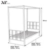 Fern Four Poster Single Bed with LED Lighting - Black - XR LivingFour Poster Bed