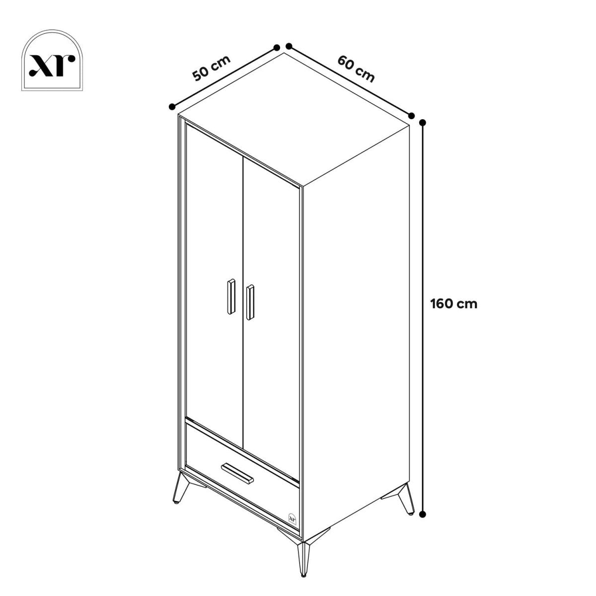 Florence Canvas 2 Door Wardrobe - Natural - XR LivingWardrobe