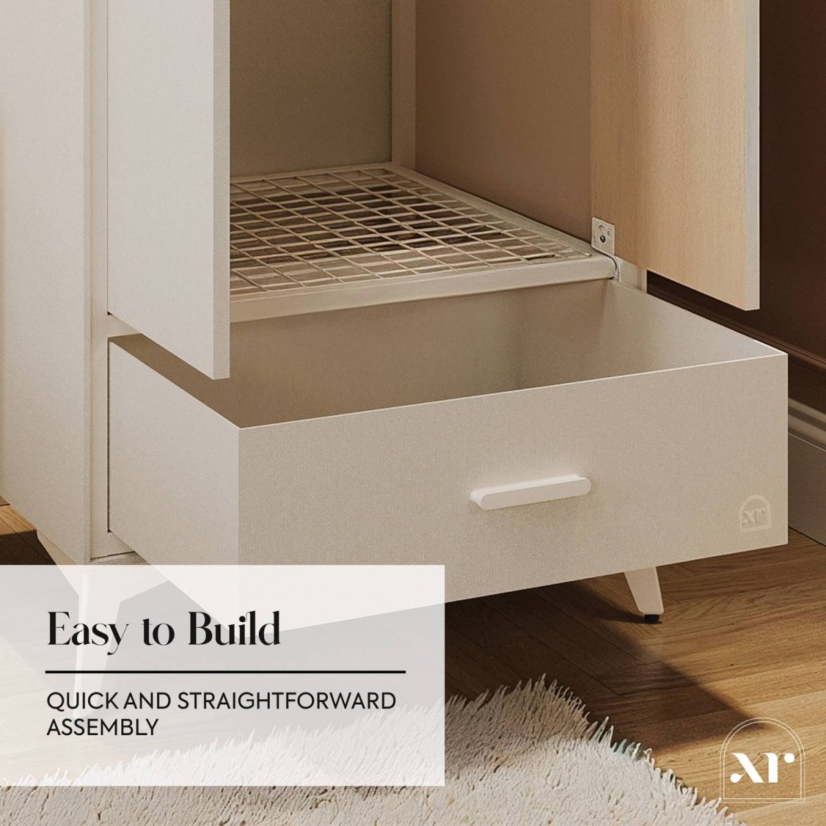 Florence Canvas 2 Door Wardrobe - Natural - XR LivingWardrobe