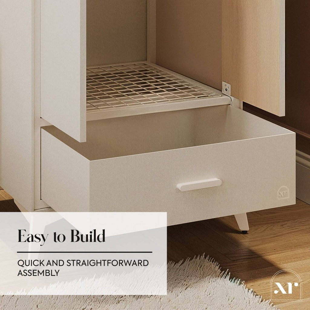 Florence Canvas 2 Door Wardrobe - Natural - XR LivingWardrobe