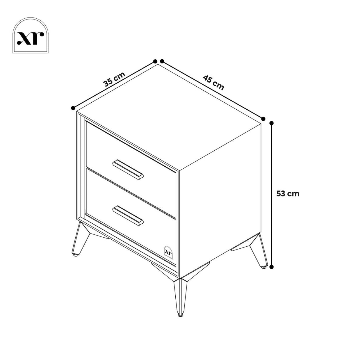 Florence Canvas Bedside Table with Two Drawers - Natural - XR LivingBedside Table