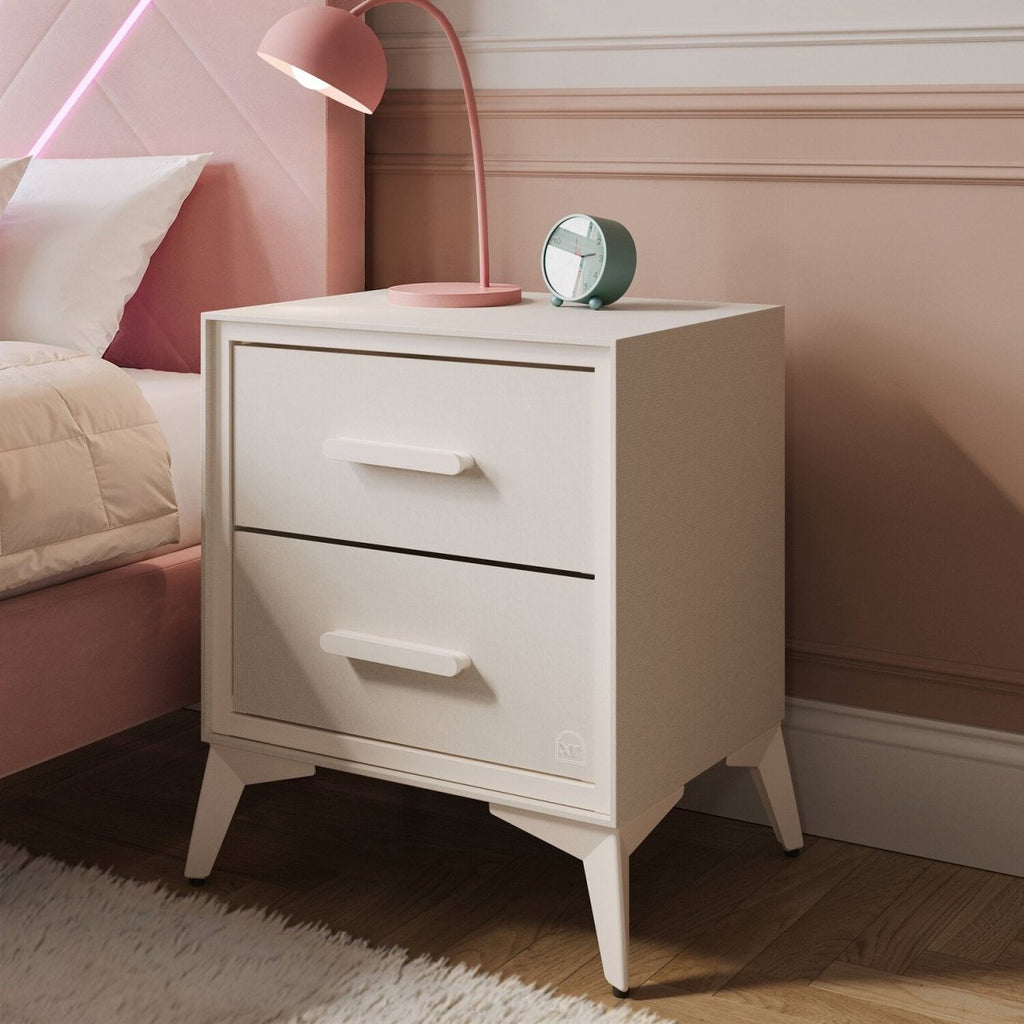 Florence Canvas Bedside Table with Two Drawers - Natural - XR LivingBedside Table