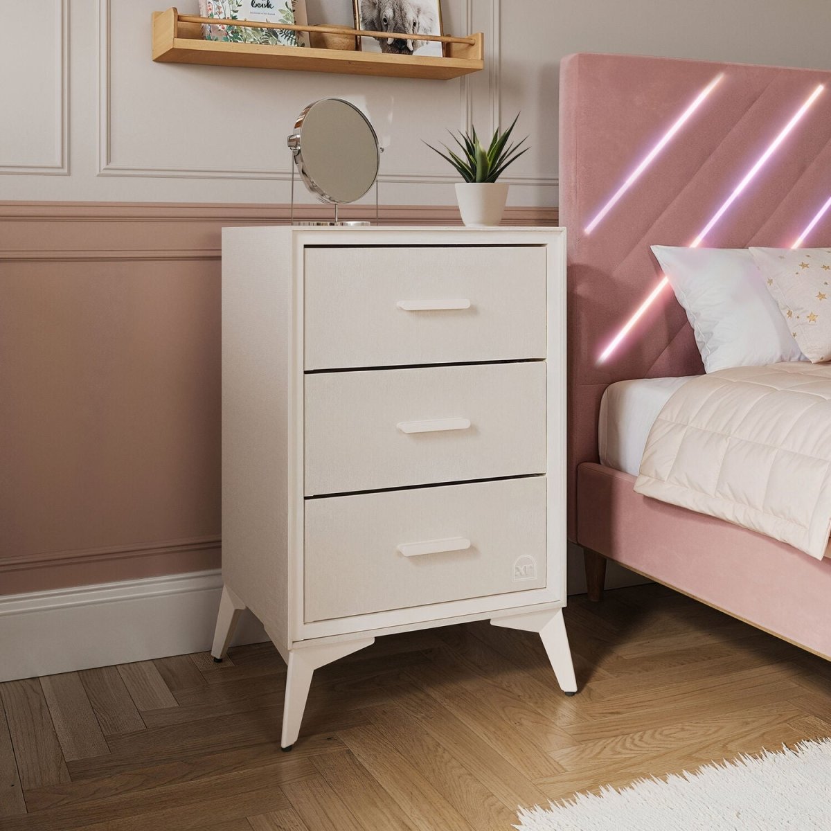 Florence Canvas Chest of 3 Drawers - Natural - XR LivingChest of Drawers