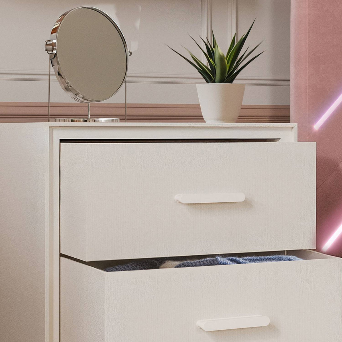 Florence Canvas Chest of 3 Drawers - Natural