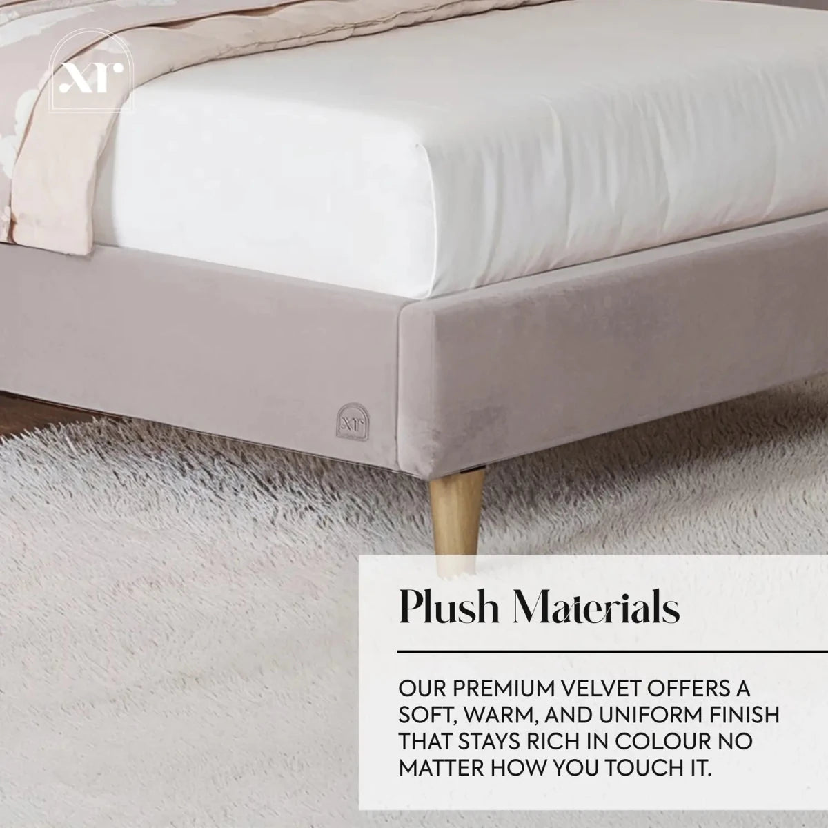 Lily Single Bed Frame with App Controlled LED Lights - Grey - XR LivingBed Frame