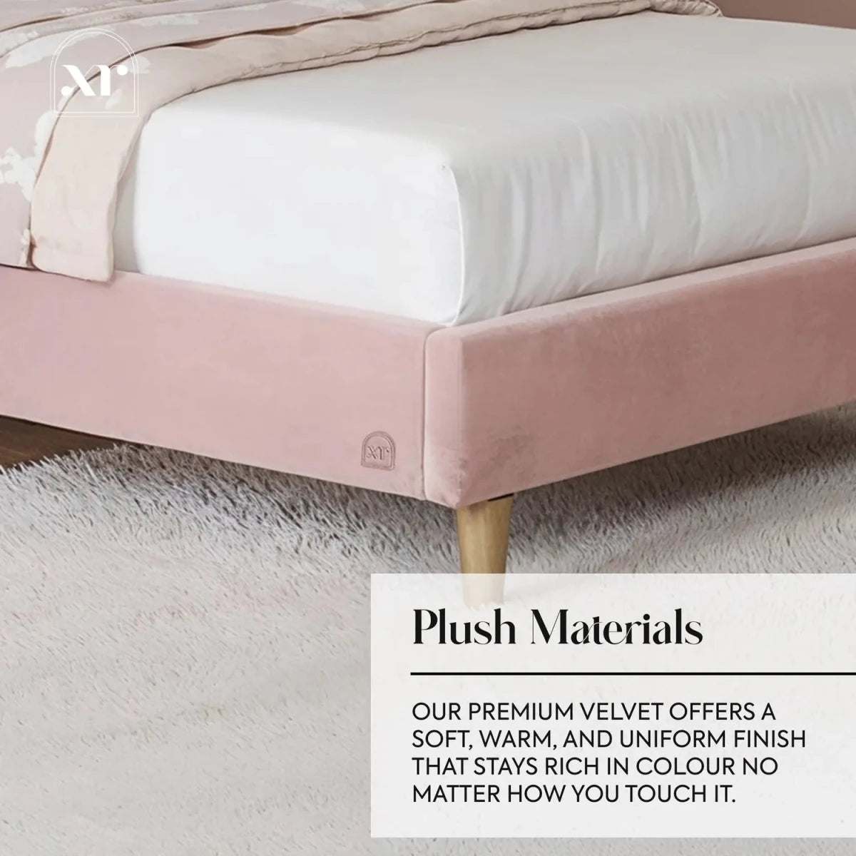 Lily Single Bed Frame with App Controlled LED Lights - Pink - XR LivingBed Frame