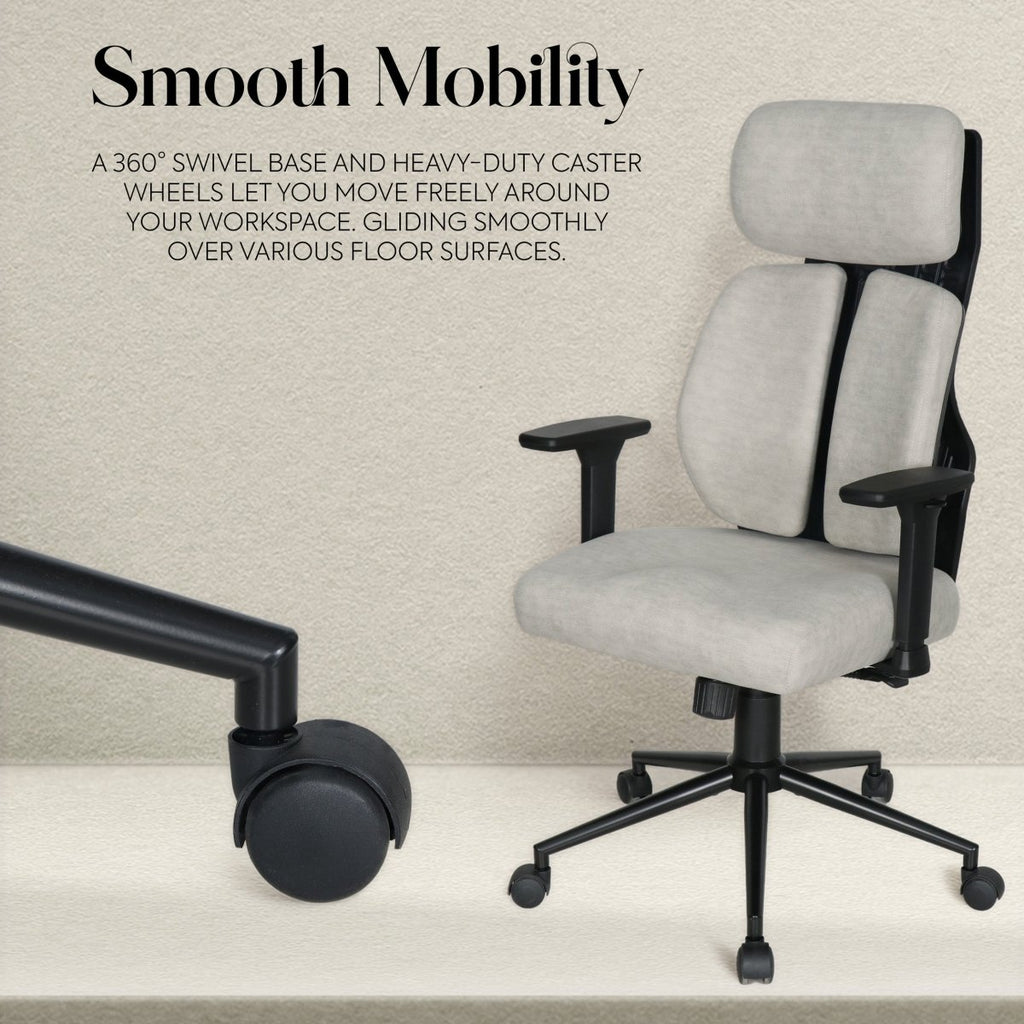 Lyla Ergonomic Office Chair with ErgoTek Comfort Pads - cream - XR LivingOffice Chair